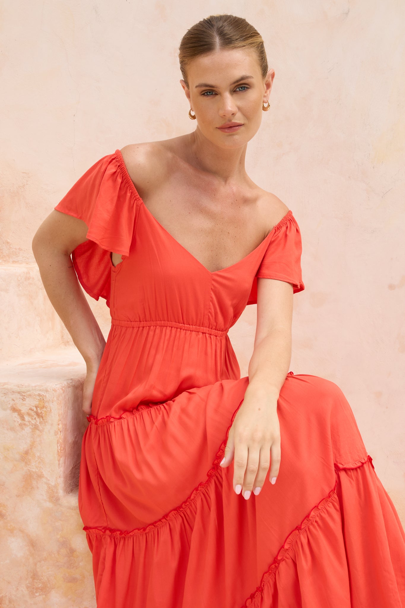 Levi Maxi Dress in Red