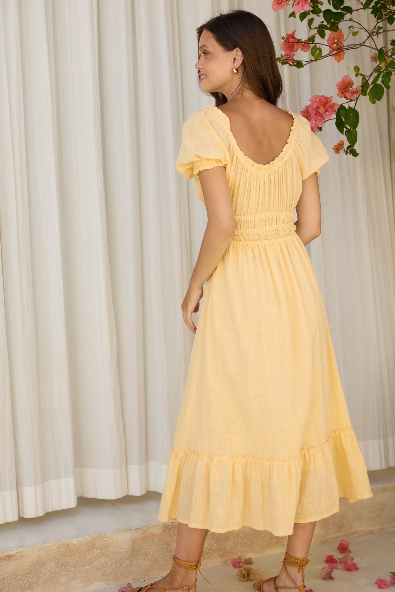 Sandra Gauze Dress in Midas Yellow
