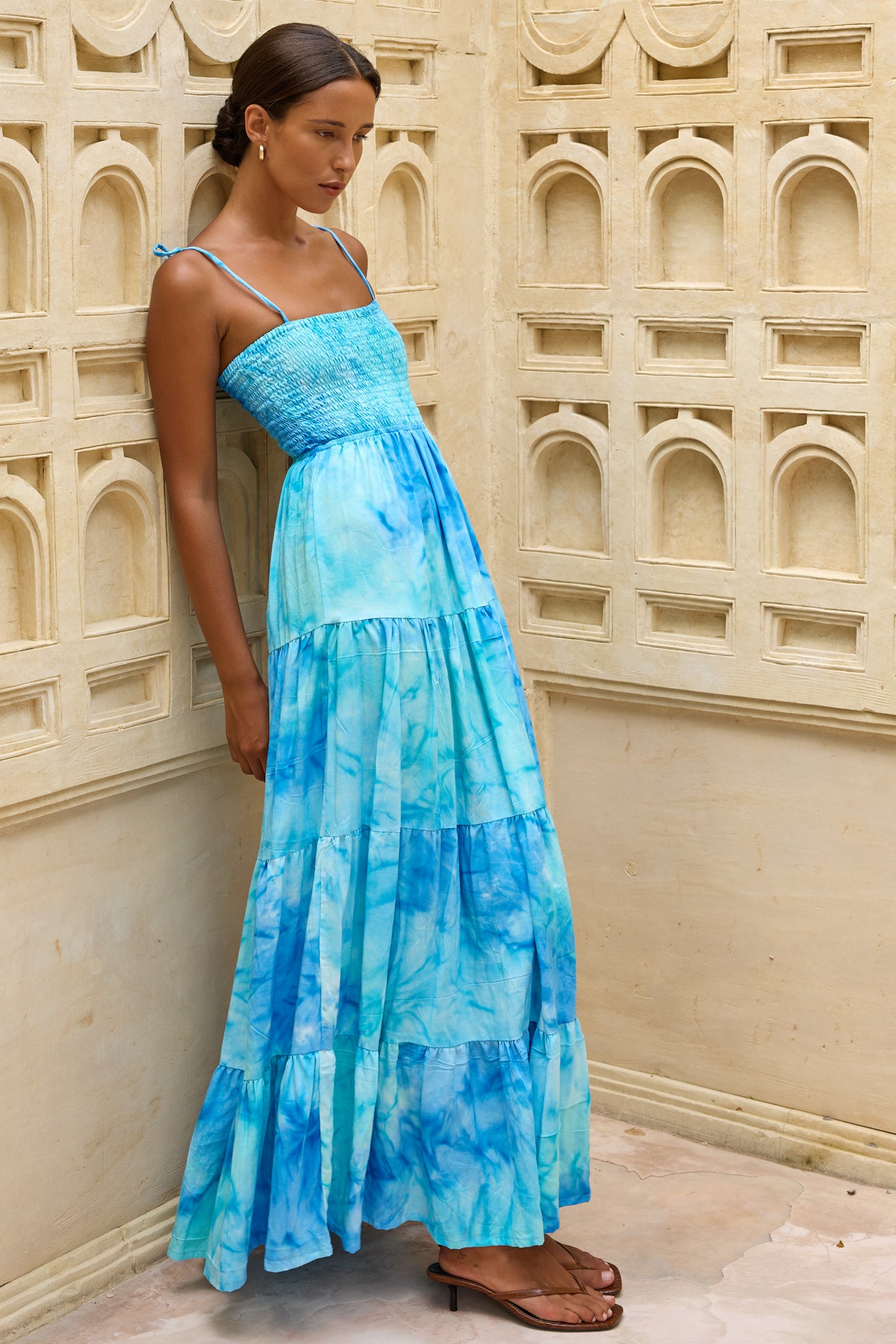 Benny Maxi Dress in Ocean Tie Dye