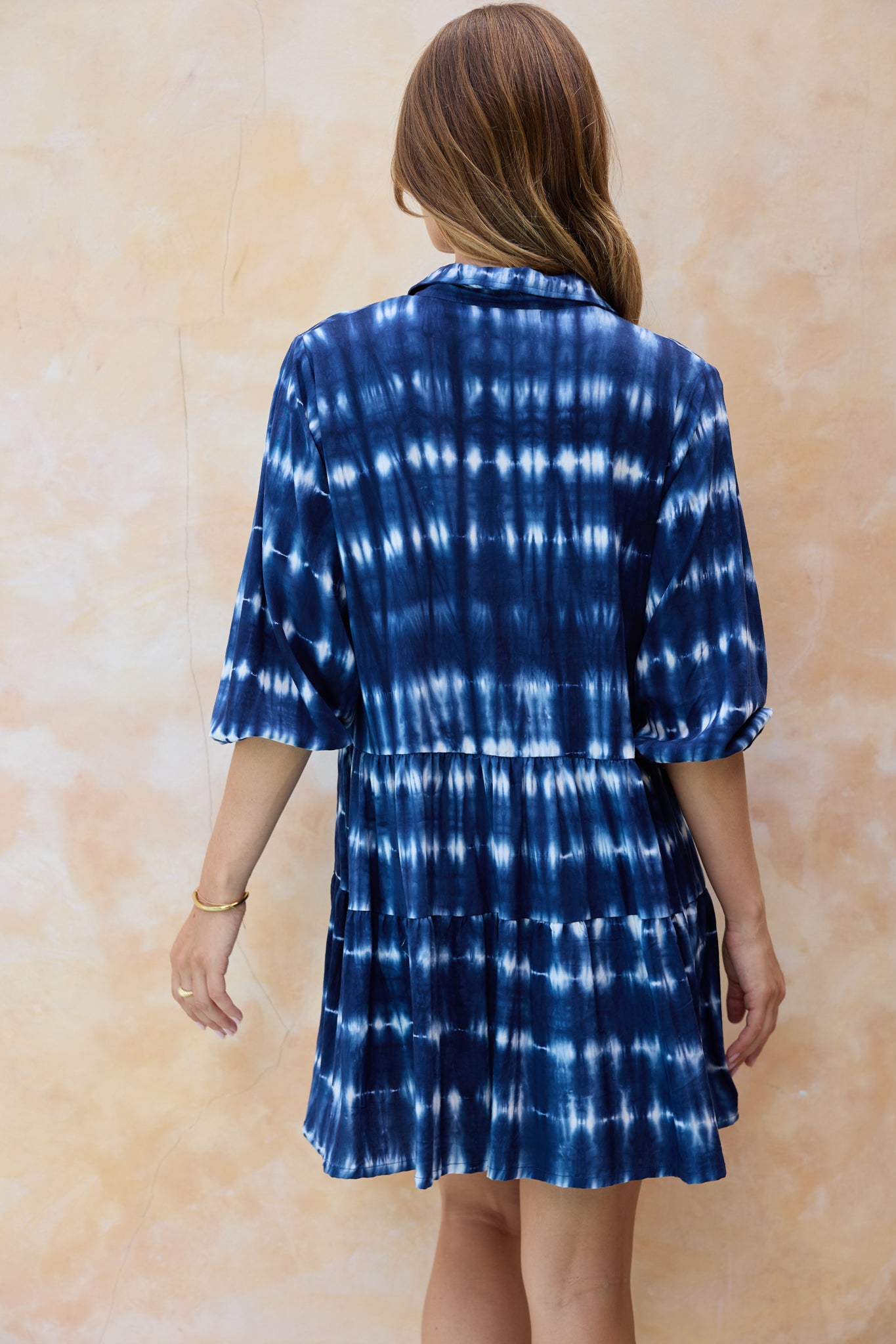 Resort Dress in Indigo Tie Dye