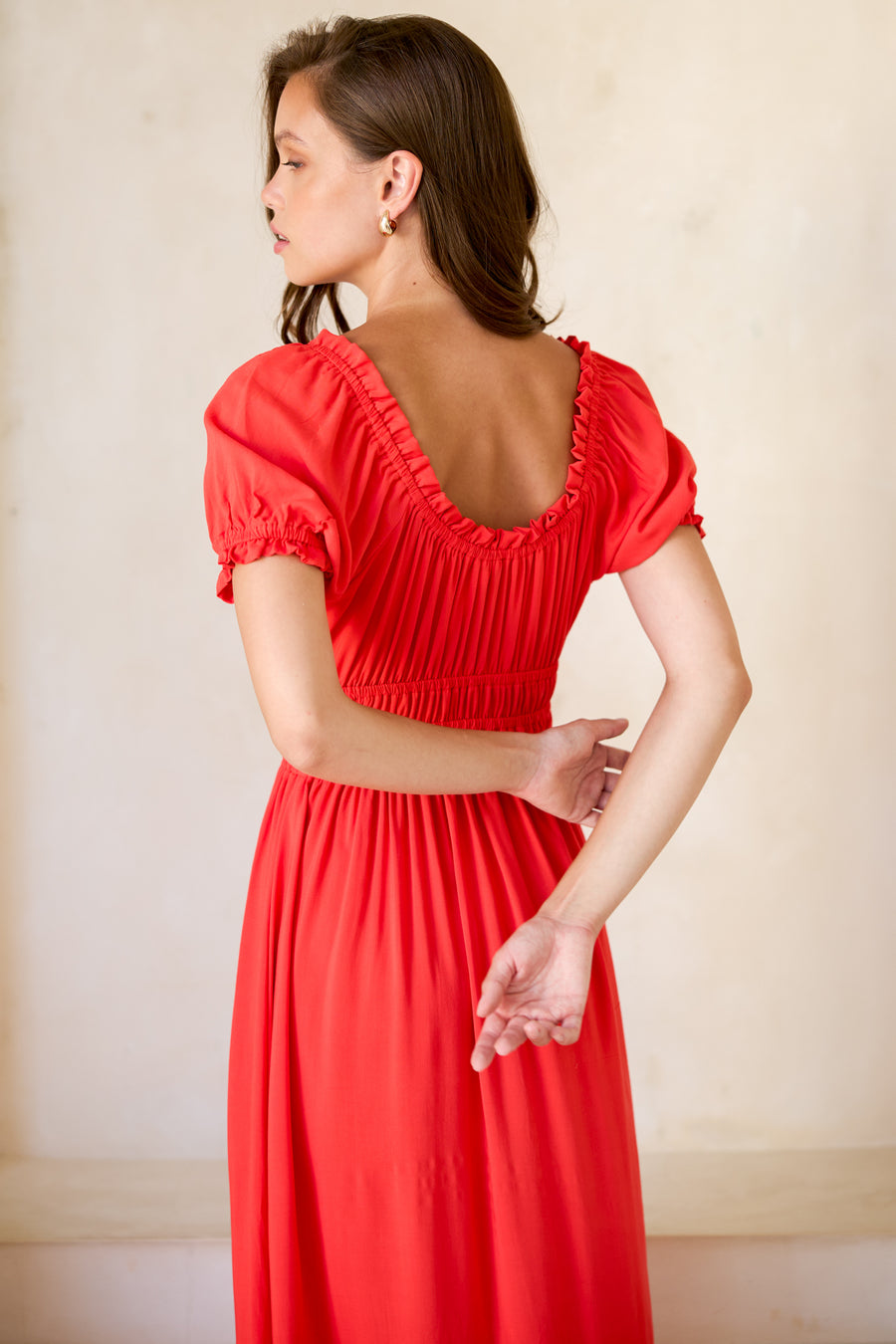 Sandra Midi Dress in Red