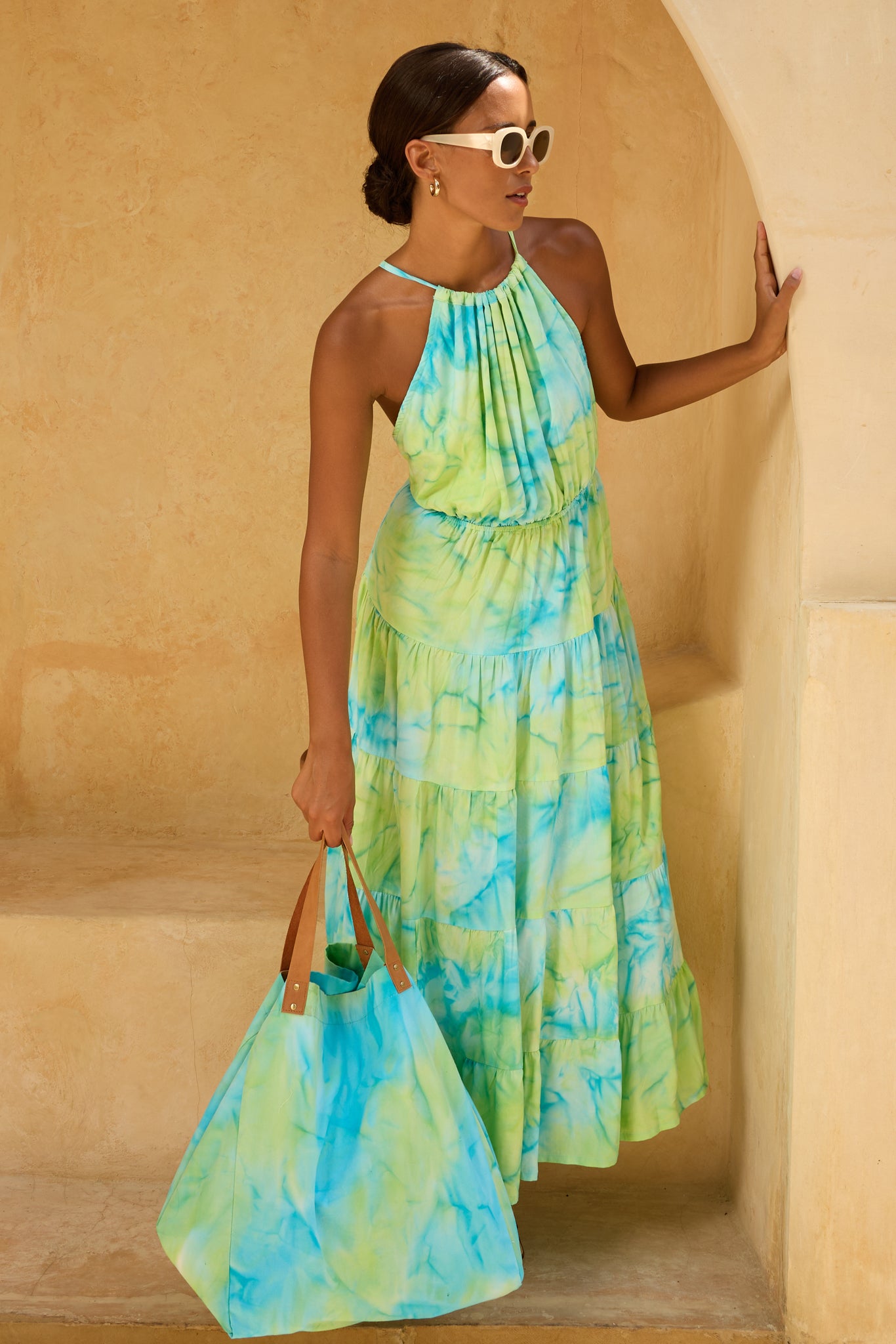 Ingka Maxi Dress in Lagoon Tie Dye